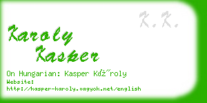 karoly kasper business card